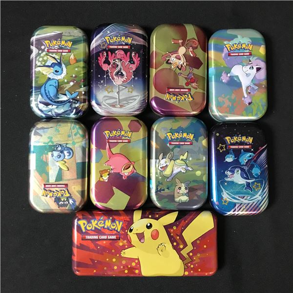 LOT OF 9 POKEMON TINS - BULK