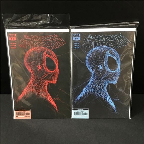 LOT OF 2 THE AMAZING SPIDERMAN COMICS #55 2ND & 3RD PRINTING - MARVEL COMICS