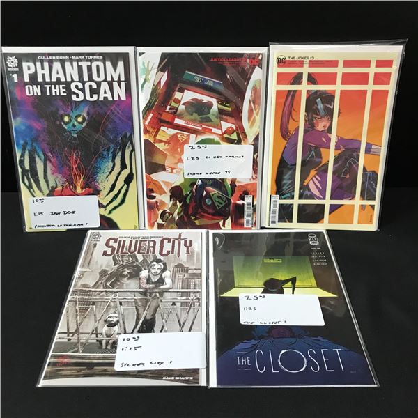 LOT OF 5 VARIANT COVER COMICS - VARIOUS TITLES AND PUBLISHERS