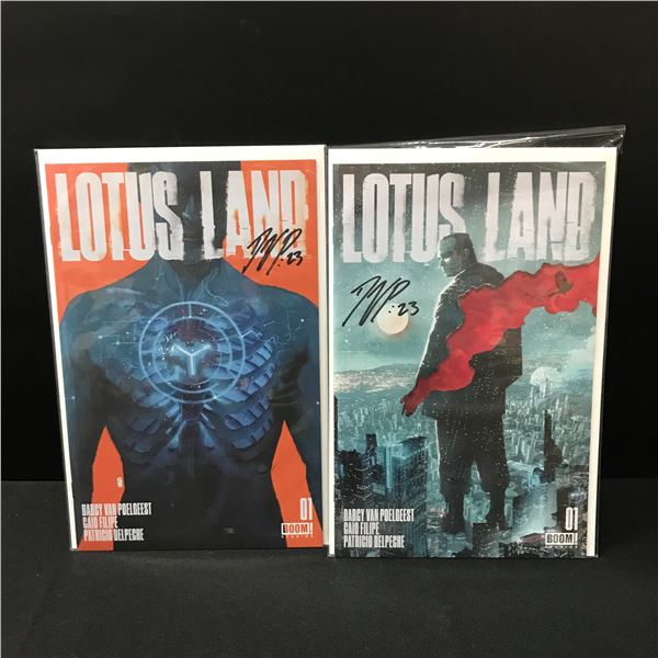 LOT OF 2 SIGNED #1 LOTUS LAND COMICS - BOOM