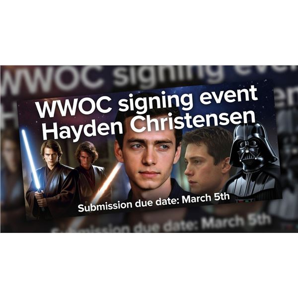 HAYDEN CHRISTENSEN SIGNING - PRE ORDER