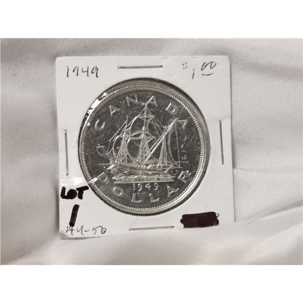 1949 Canada Silver Dollar, AU