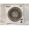Image 1 : 1964 Canada Missing Dot Silver Dollar, UNC