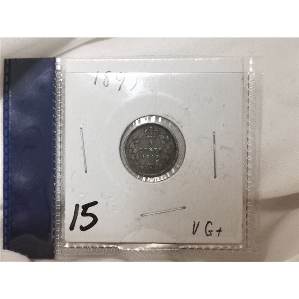 1897 Canada Silver 5 Cent Coin