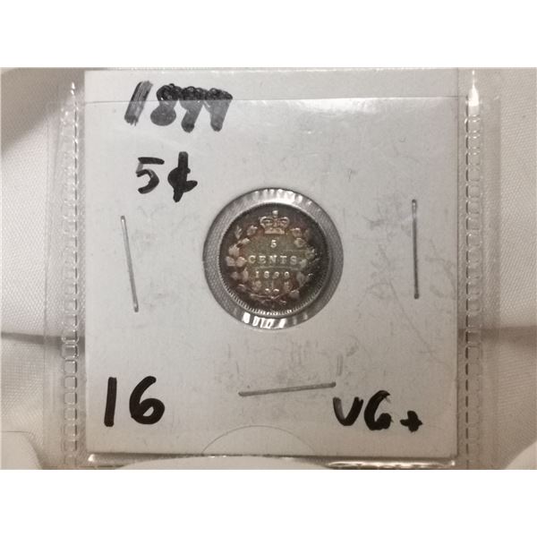 1899 Canada Silver 5 Cent Coin