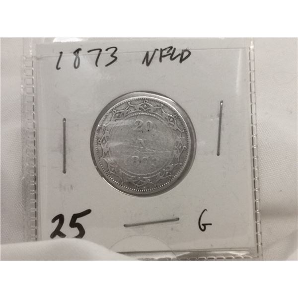 1873 Silver NFLD 20 Cent Coin