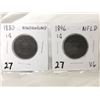 Image 1 : 1880 & 1896 NFLD Large 1 Cent Coins