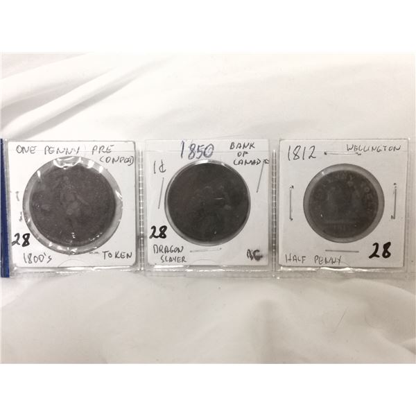 (3) Pre-Confederation Canadian Tokens