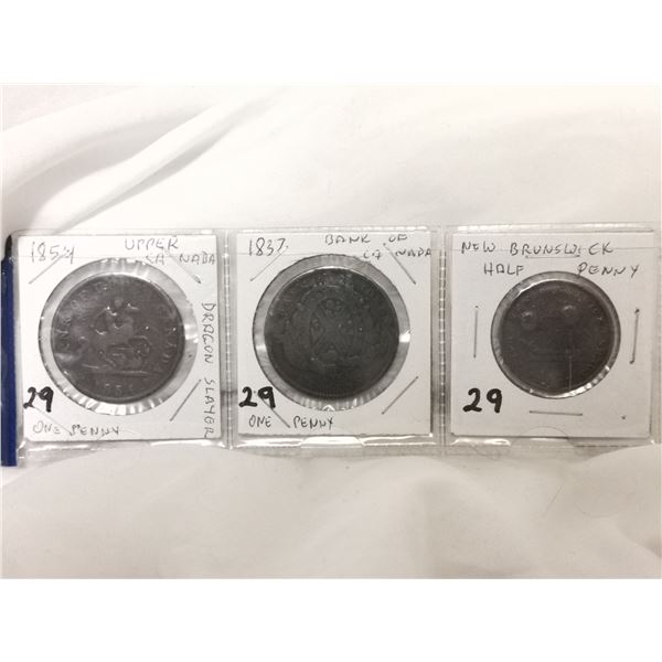 (3) Pre-Confederation Canadian Tokens