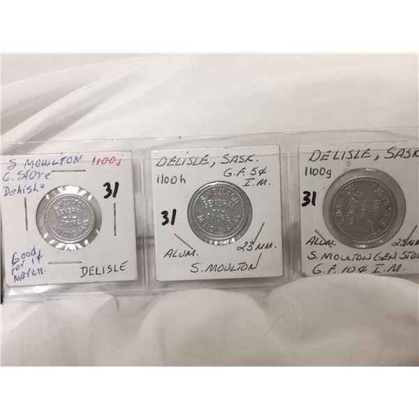 (3) Delisle, Sask Store Tokens