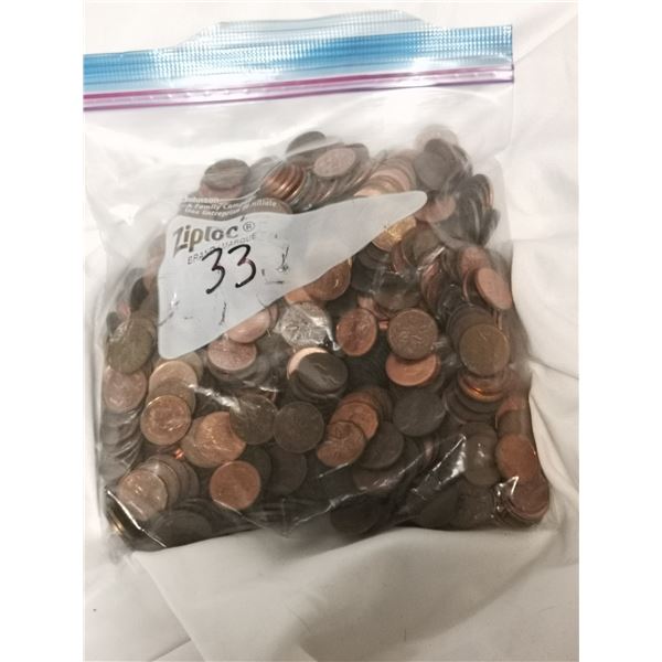 Bag Full of 1 Cent Coins