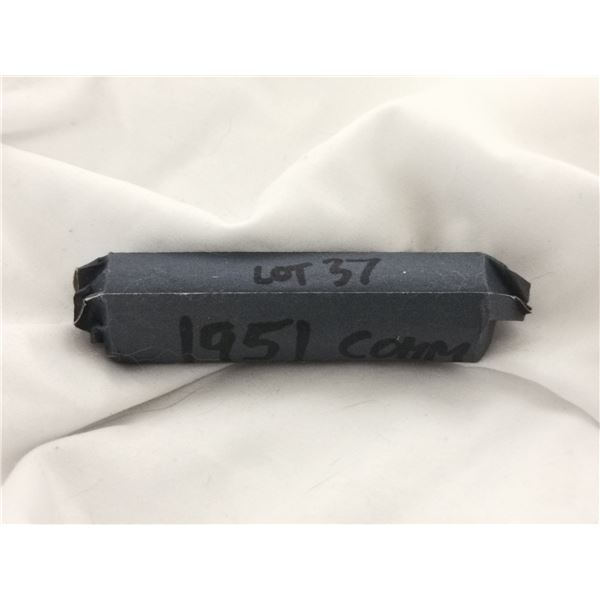 1951 Full Roll of Canada Comm 5 Cent Coins (Unverified)