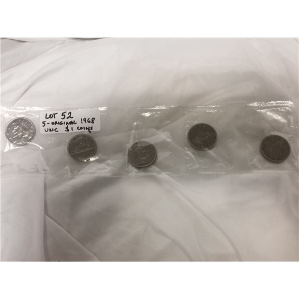 1968 unc 1 dollar coins original pack