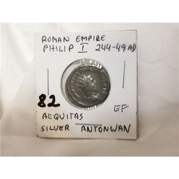 244 AD Silver Roman Coin, High Grade – Cannot Verify Authenticity