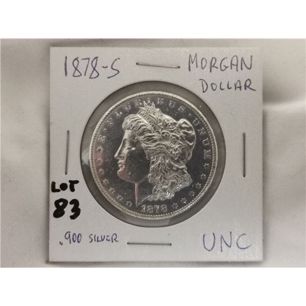 1878 S Morgan Silver Dollar, UNC