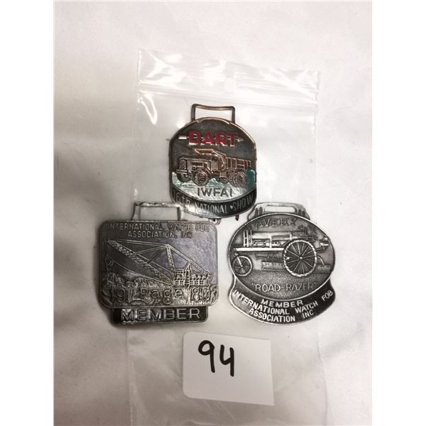 (3) Pocket Watch Fobs