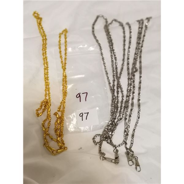 (3) Long Pocket Watch Chains