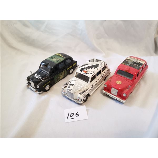 (3) “The Beatles” Diecast Cars