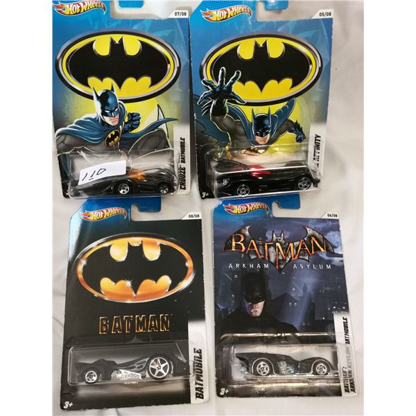 (4) Batman Hot Wheels Cars