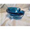 Image 3 : Chalet Blown Glass Blue Candy Dish, 9.5” L