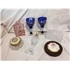 Image 1 : Blue Crystal Glasses, Perfume Bottles, Trinket Box, etc.