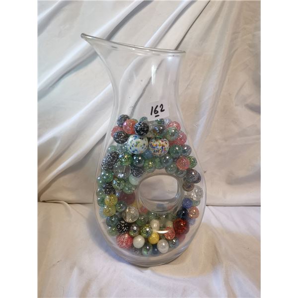 Marbles in Fancy Glass Vase