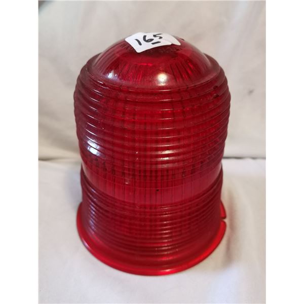 Old Red Glass Beacon Cover, Great Condition