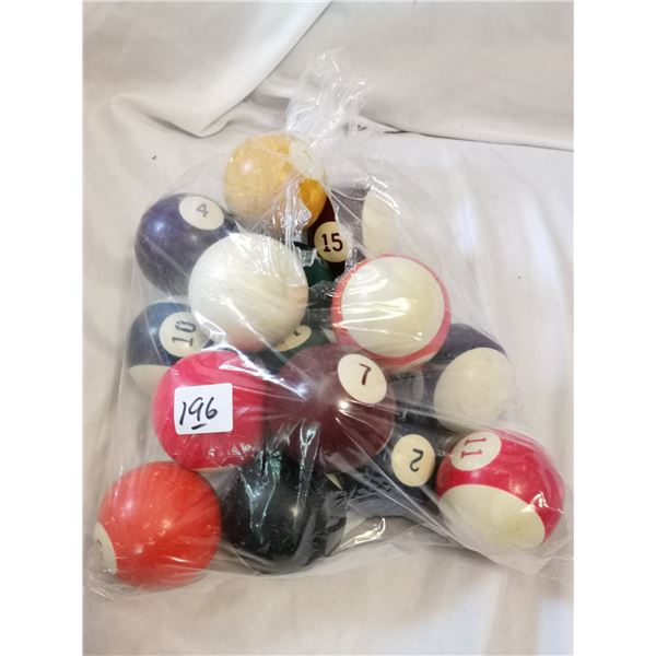 Set of 8-Ball Billiard Game Balls