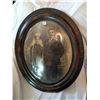 Image 2 : Antique Oval Bubble Glass Picture in Frame, 25x21”