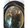 Image 3 : Antique Oval Bubble Glass Picture in Frame, 25x21”