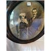 Image 4 : Antique Oval Bubble Glass Picture in Frame, 25x21”