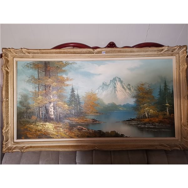 Large Mountain Oil Painting, C. Steel.  54”x 30”