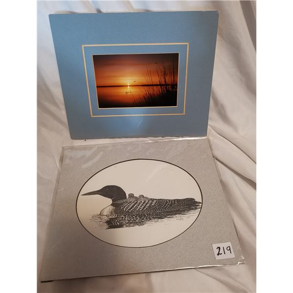 8x10” Loon Scrimshaw Print, “Big Stone Lake” Print