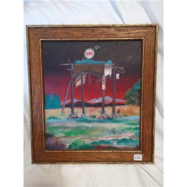Loyd Osborne (Navajo Artist) Original Oil Painting, 16x15”