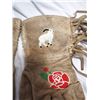 Image 4 : Very Old Beaded Leather Gloves.  Goats and Roses