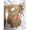 Image 5 : Very Old Beaded Leather Gloves.  Goats and Roses