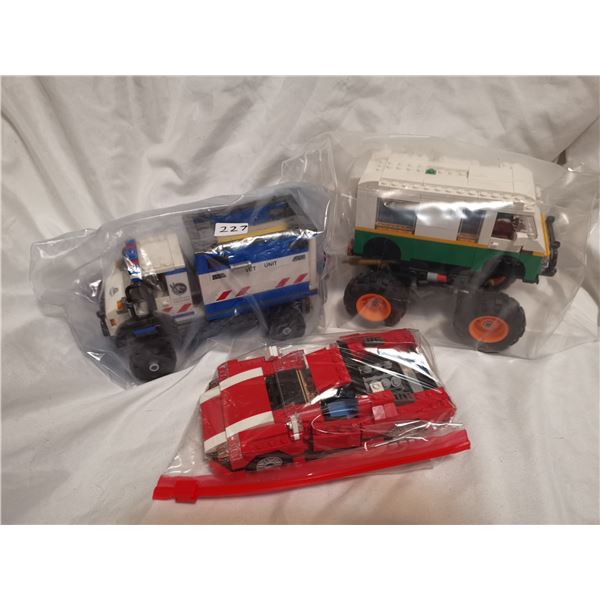 (3) Large Lego Vehicles