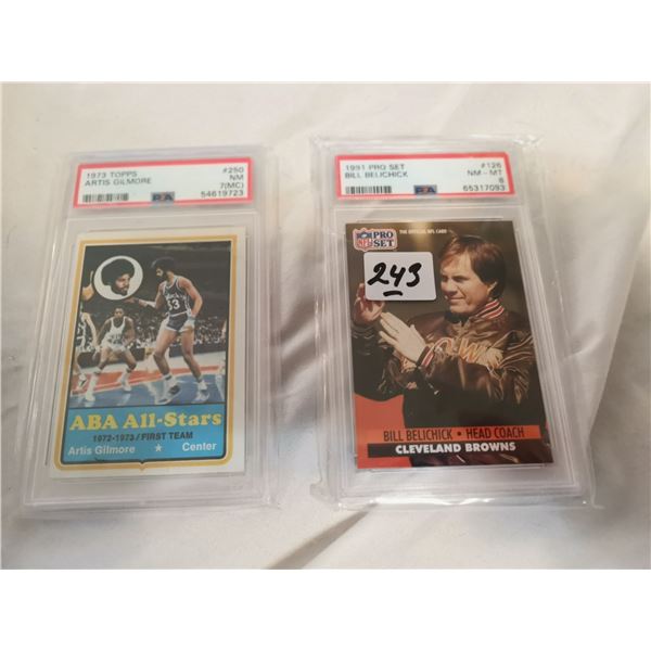 (2) Certified Sports Cards.  1973 Artis Gilmore, 1991 Belichick
