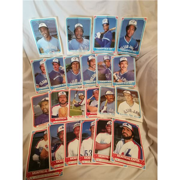 1980 Blue Jays & Expos Large Paper Cards