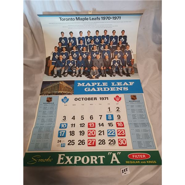 1970-71 Maple Leaf Gardens Calendar, Full Year, Great Condition