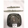 Image 1 : S.S. Orsova Ashtray, (2) Lead German Ships