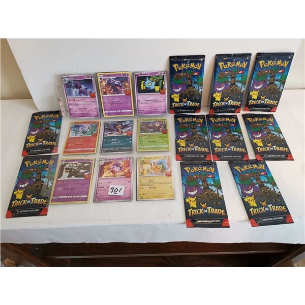 (10) Packs Pokemon “Trick or Trade” Cards + Sheet of (18) Cards