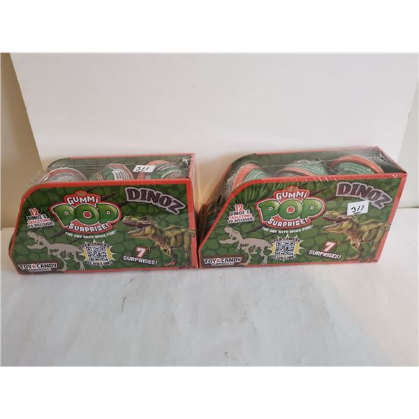 (2) Full Display Boxes Dinoz Gummi Pop Surprise (7/box)