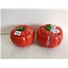 Image 1 : (2) Large Tomato Sugar Bowls 4” Diameter