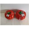 Image 2 : (2) Large Tomato Sugar Bowls 4” Diameter