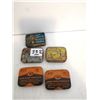 Image 1 : (3) Antique Fuse Tins, (2) Antique Needle Tins