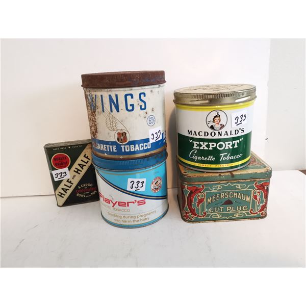 (5) Tobacco Tins