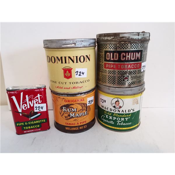 (5) Tobacco Tins