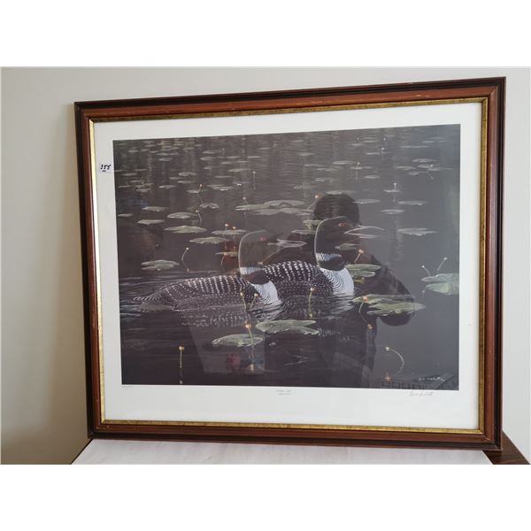 “Morning Glide” Loon Print by Dave Hiebert, 29.5x25”.  Print 200/600