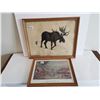 Image 1 : (2) Framed Pictures – Moose (15x12”) & “Indian Camp -Colville, BC[x=#8221